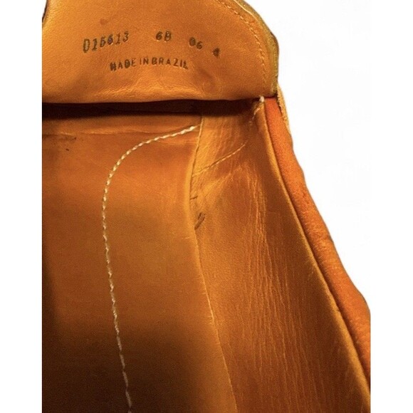 Cole Haan Orange/Tan Pebbled Leather Tasseled Driving Loafer womans sz 6B - Picture 5 of 6